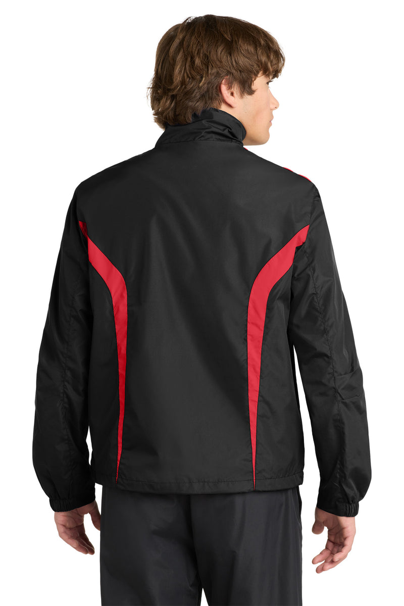 Sport-Tek Colorblock Raglan Jacket - Black/ True Red