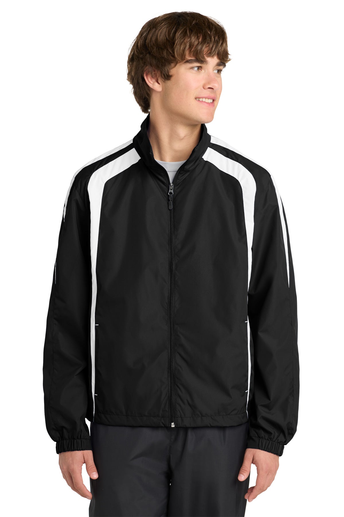 Sport-Tek Colorblock Raglan Jacket - Black/ White