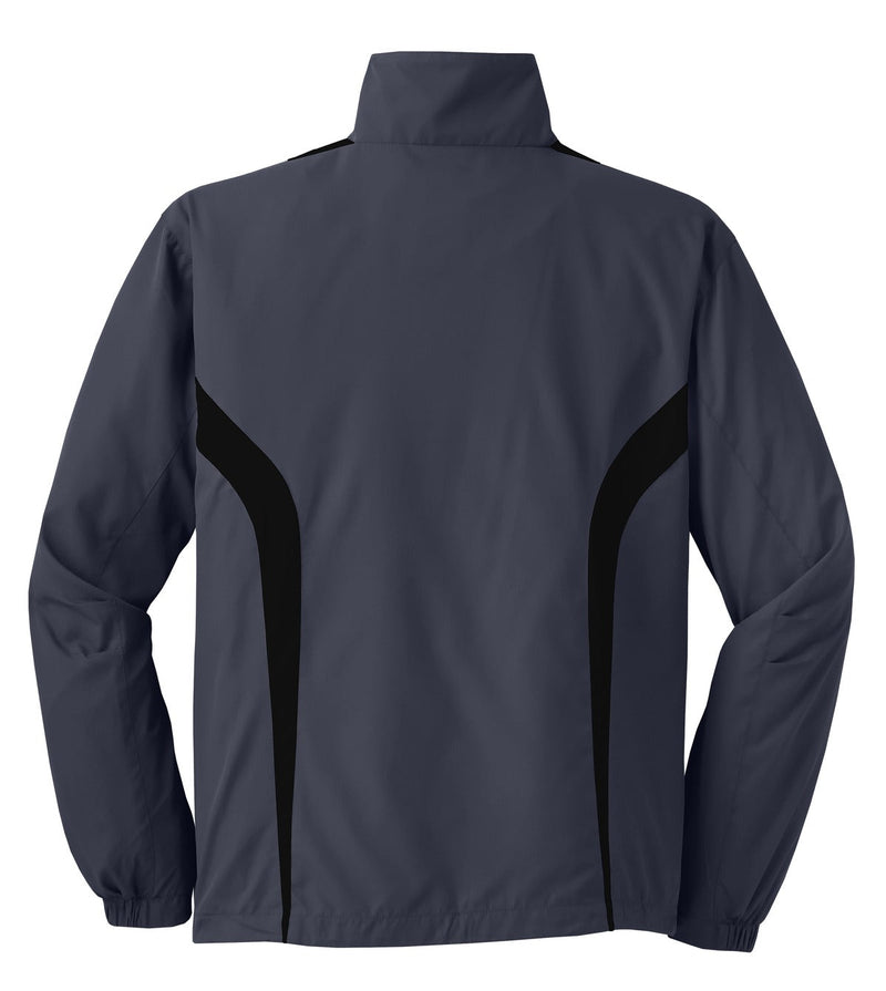 Sport-Tek Colorblock Raglan Jacket - Graphite/ Black flat back