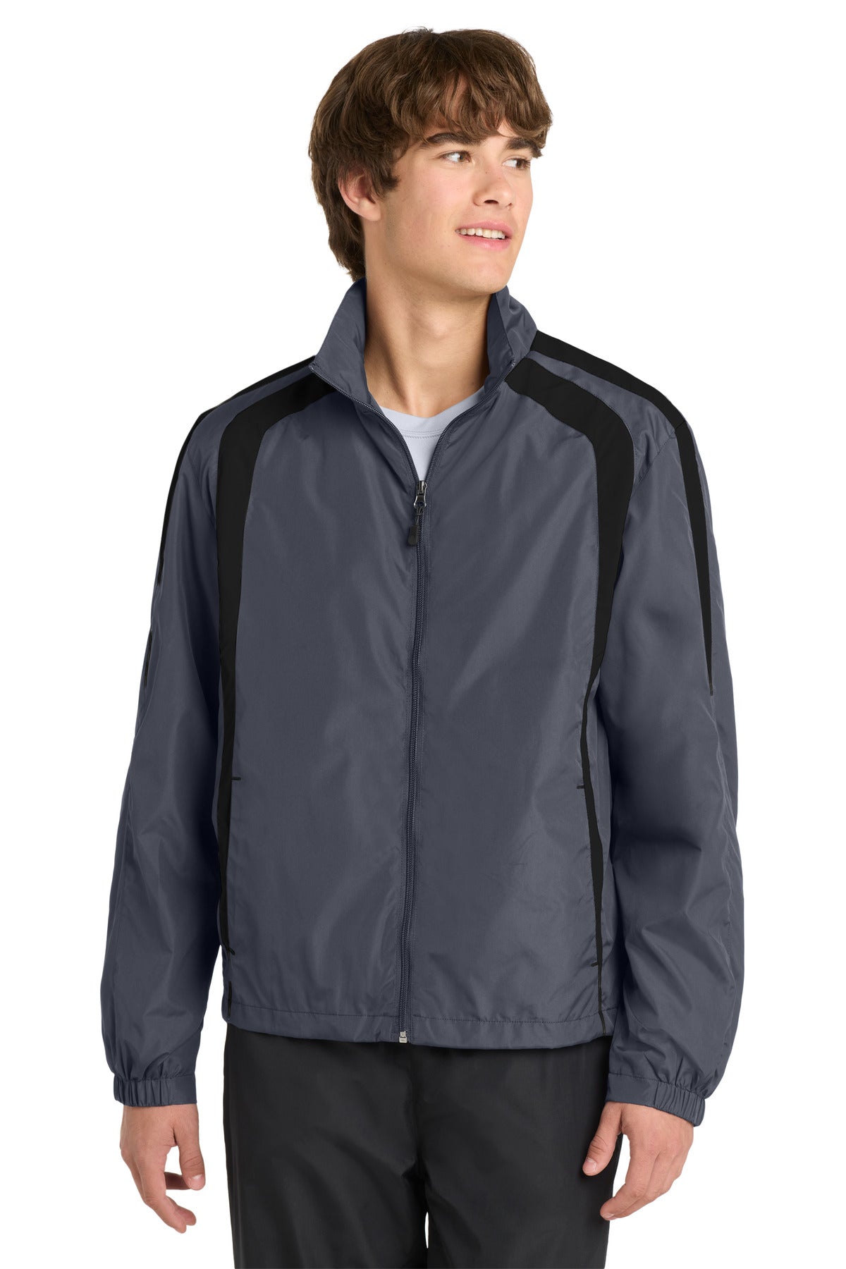 Sport-Tek Colorblock Raglan Jacket - Graphite/ Black