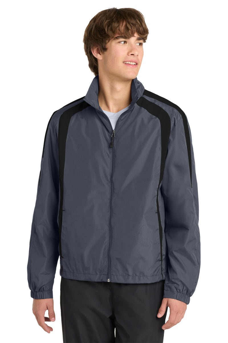 Sport-Tek Colorblock Raglan Jacket - Graphite/ Black
