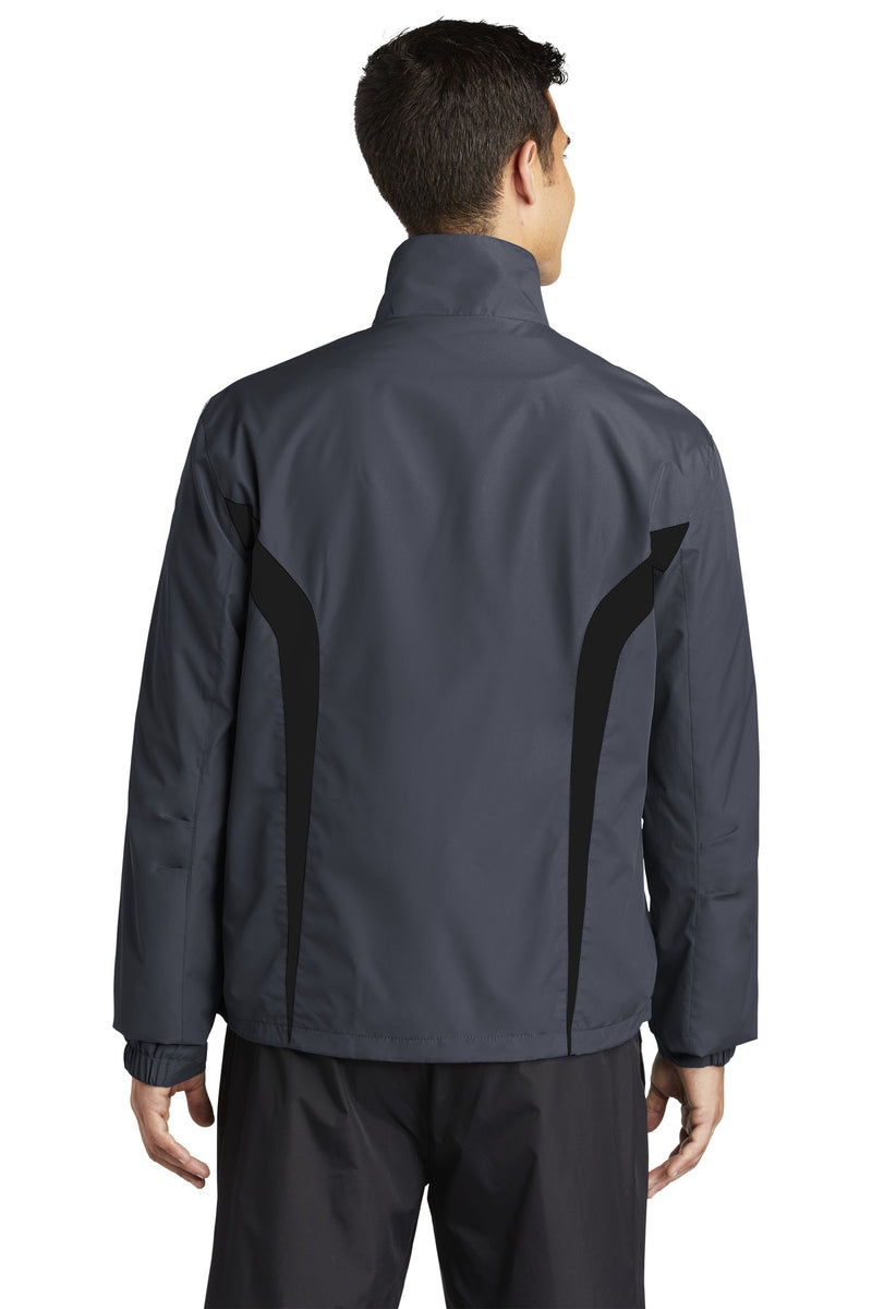 Sport-Tek Colorblock Raglan Jacket - Graphite/ Black