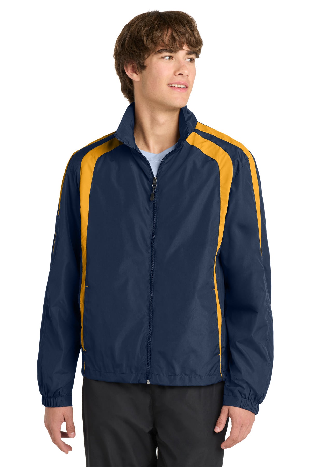 Sport-Tek Colorblock Raglan Jacket - True Navy/ Gold