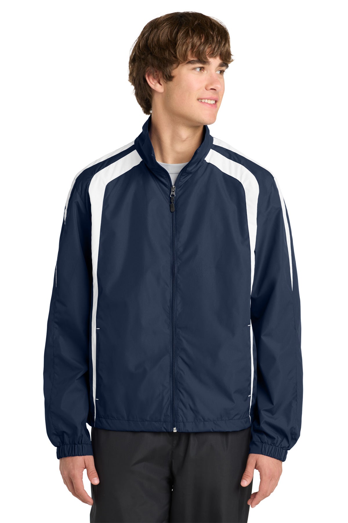 Sport-Tek Colorblock Raglan Jacket - True Navy/ White