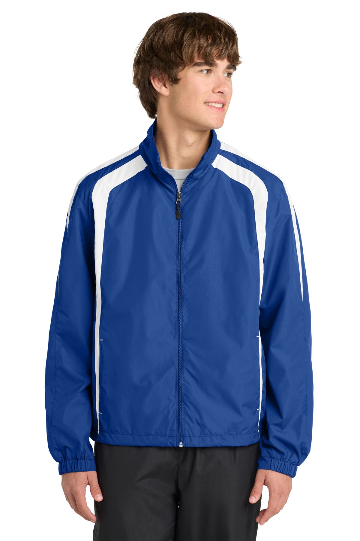 Sport-Tek Colorblock Raglan Jacket - True Royal/ White