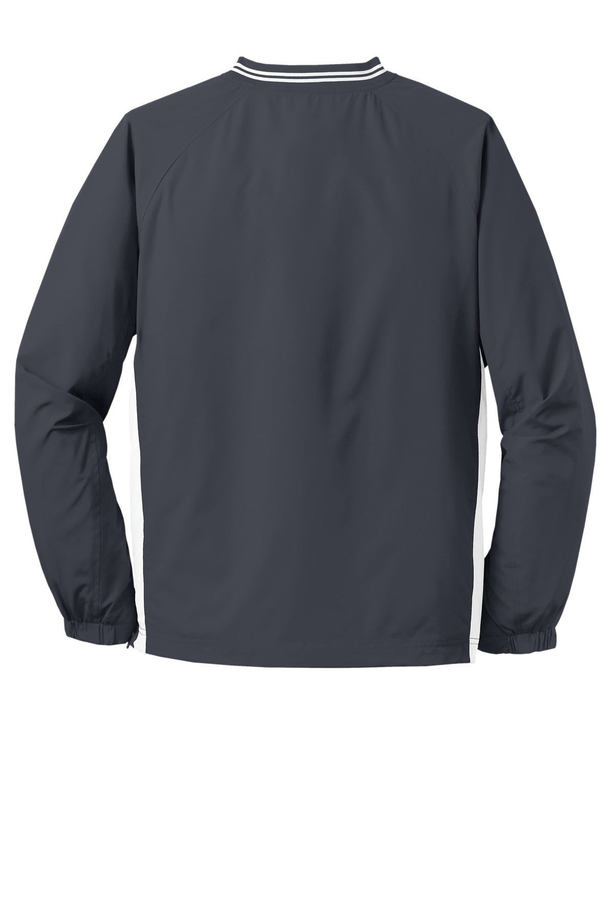 Sport-Tek Tipped V-Neck Raglan Wind Shirt - Graphite/ White