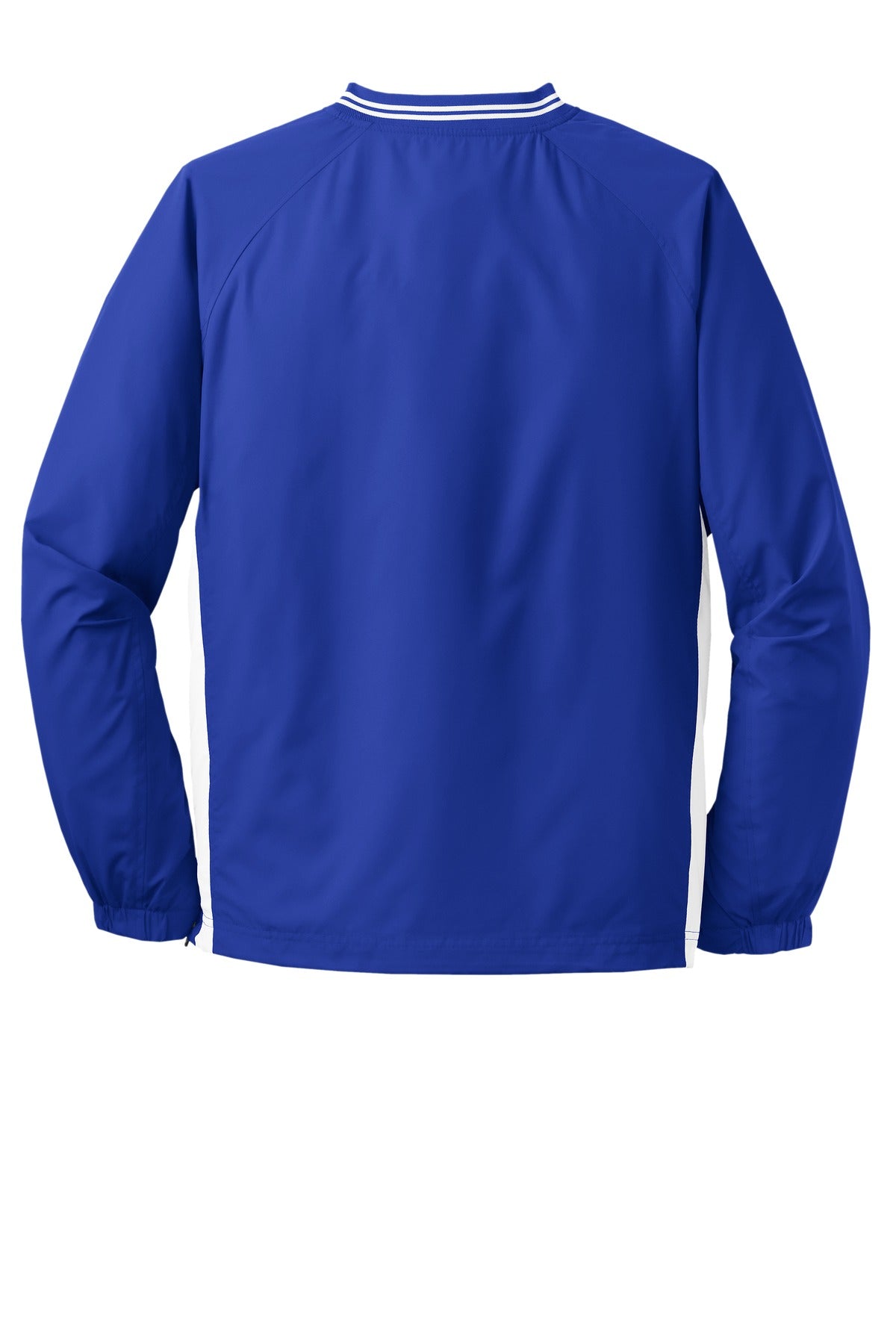 Sport-Tek Tipped V-Neck Raglan Wind Shirt - True Royal/ White