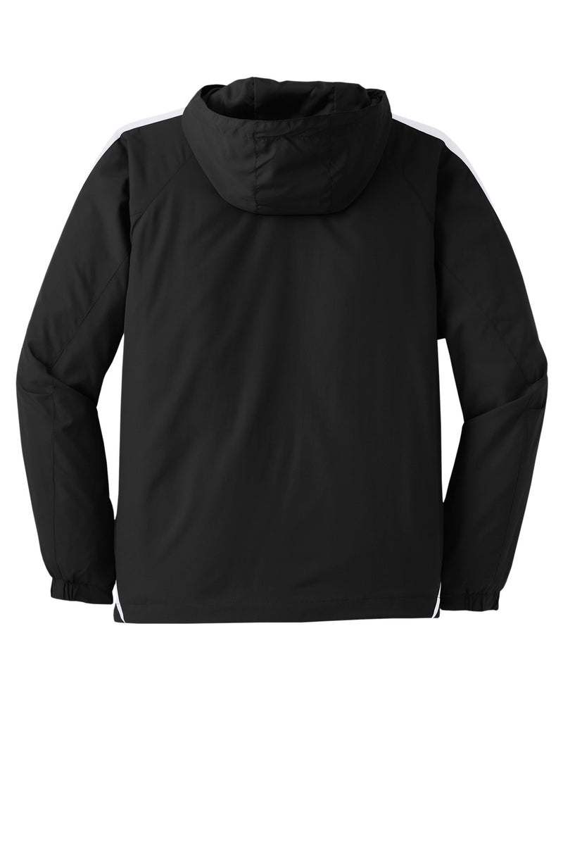 Sport-Tek Colorblock Raglan Anorak - Black/ White