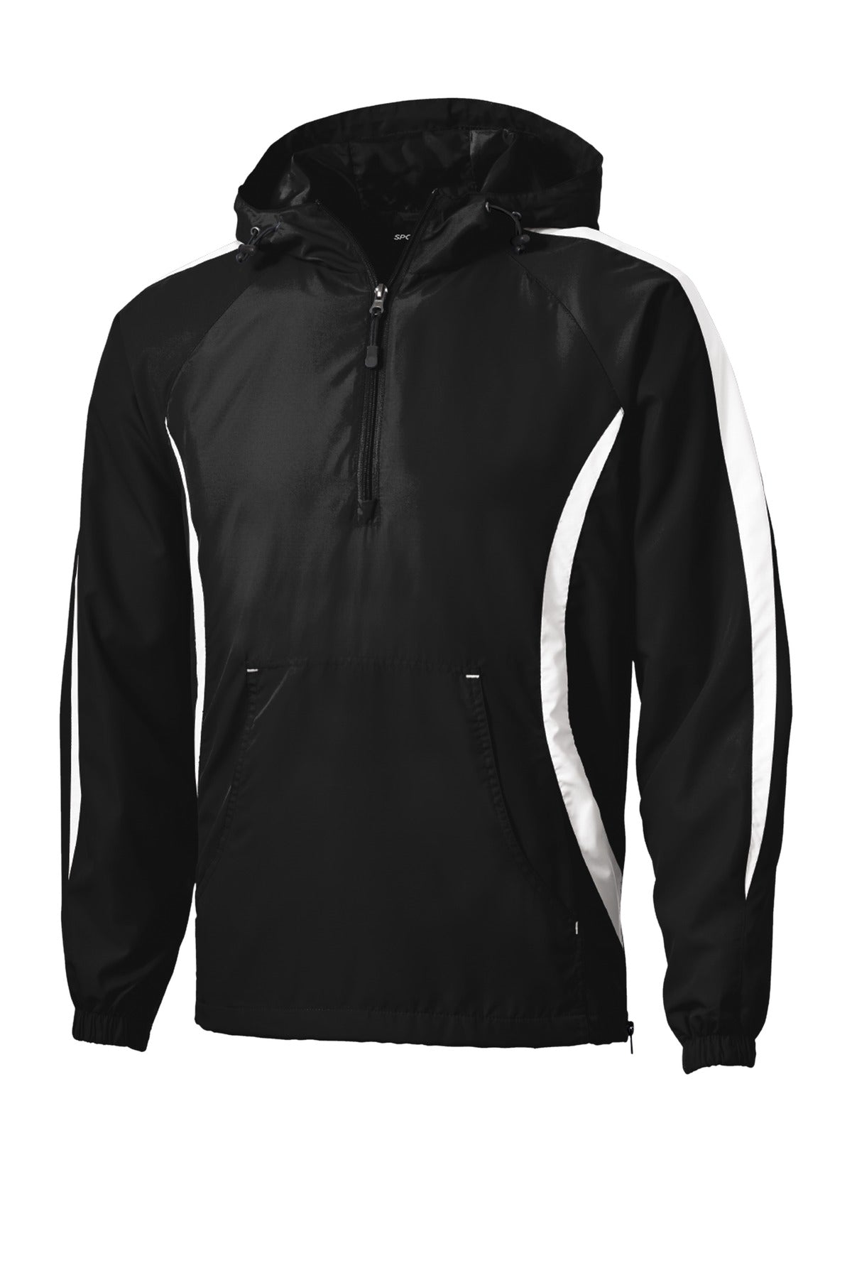 Sport-Tek Colorblock Raglan Anorak - Black/ White