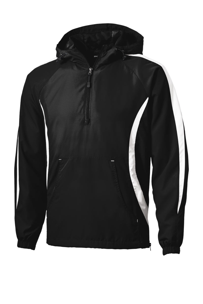 Sport-Tek Colorblock Raglan Anorak - Black/ White
