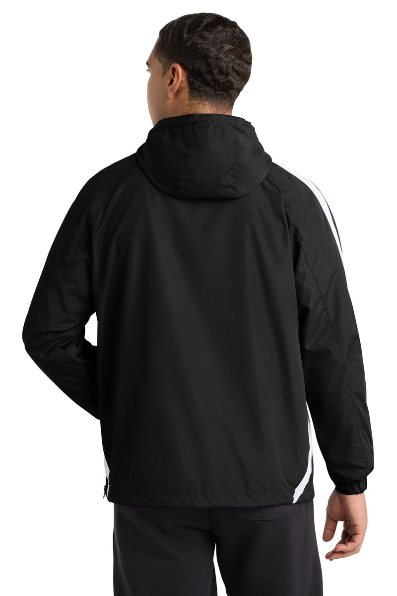 Sport-Tek Colorblock Raglan Anorak - Black/ White