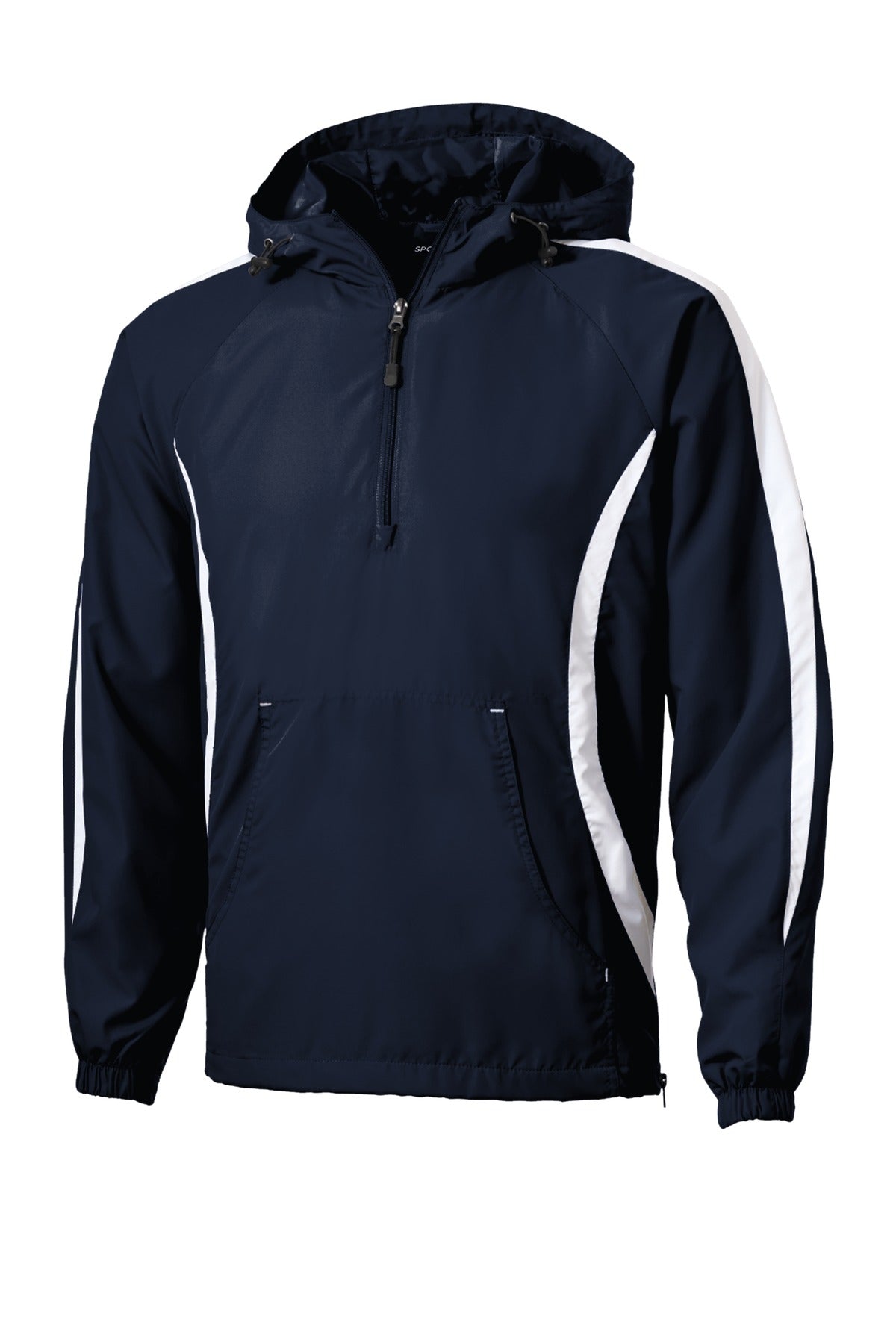 Sport-Tek Colorblock Raglan Anorak - True Navy/ White