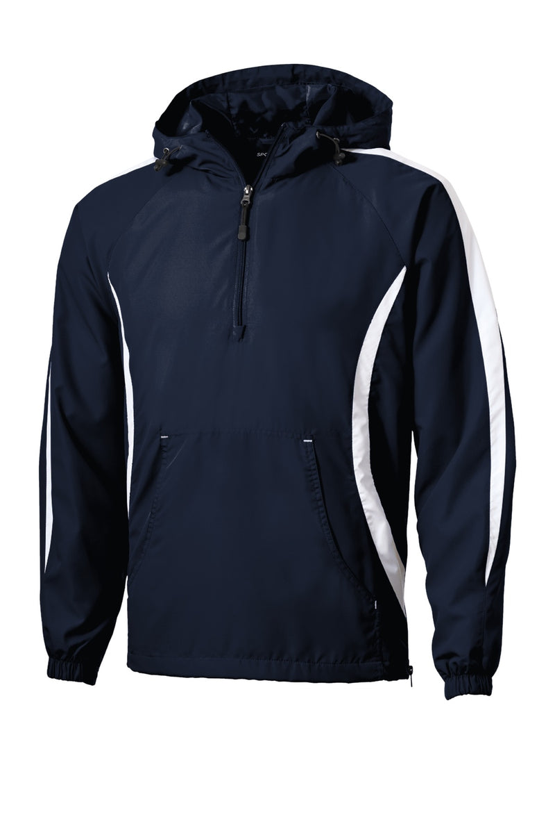 Sport-Tek Colorblock Raglan Anorak - True Navy/ White