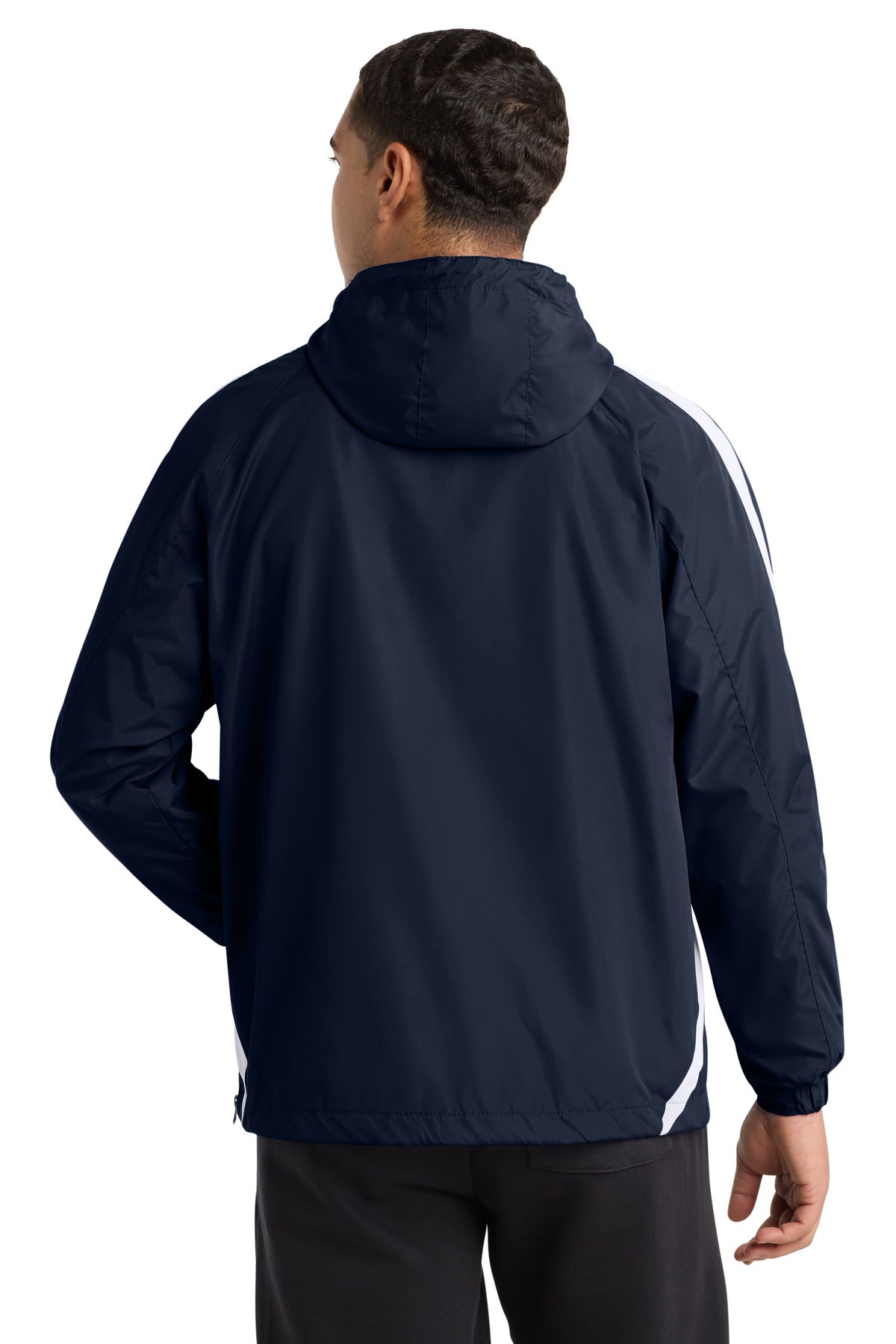 Sport-Tek Colorblock Raglan Anorak - True Navy/ White