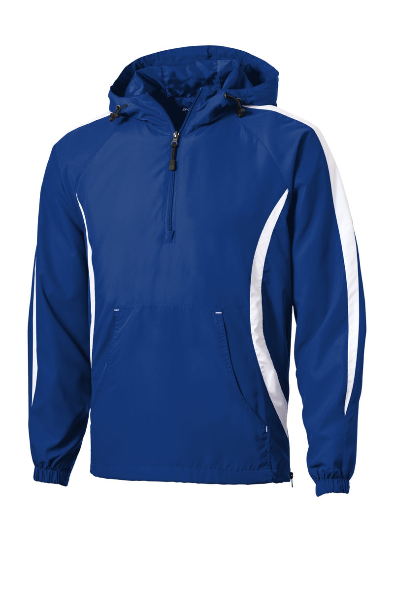 Sport-Tek Colorblock Raglan Anorak - True Royal/ White