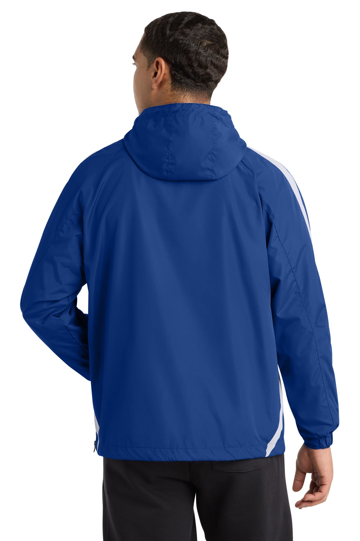 Sport-Tek Colorblock Raglan Anorak - True Royal/ White
