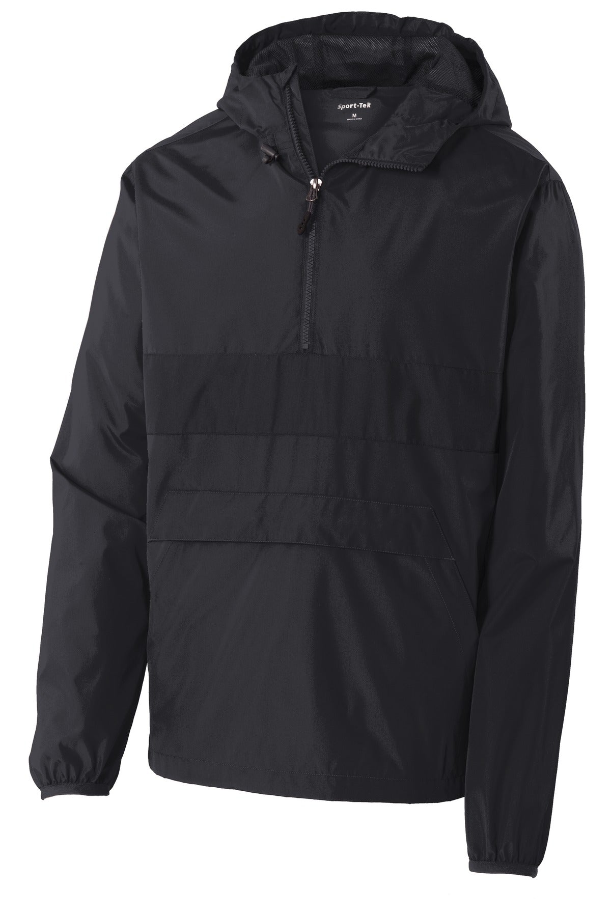 Sport-Tek Zipped Pocket Anorak - Black/ Black