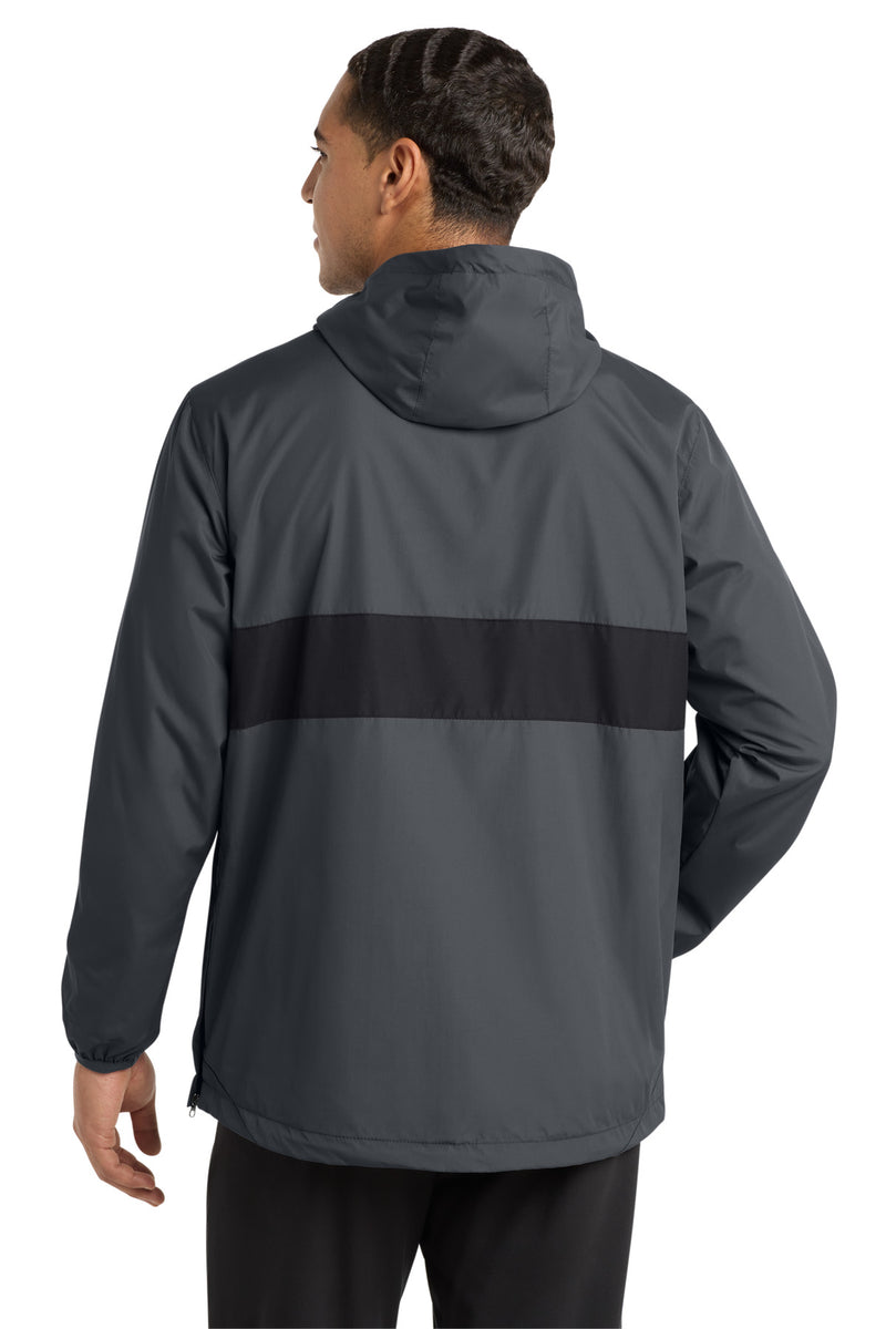 Sport-Tek Zipped Pocket Anorak - Graphite/ Black