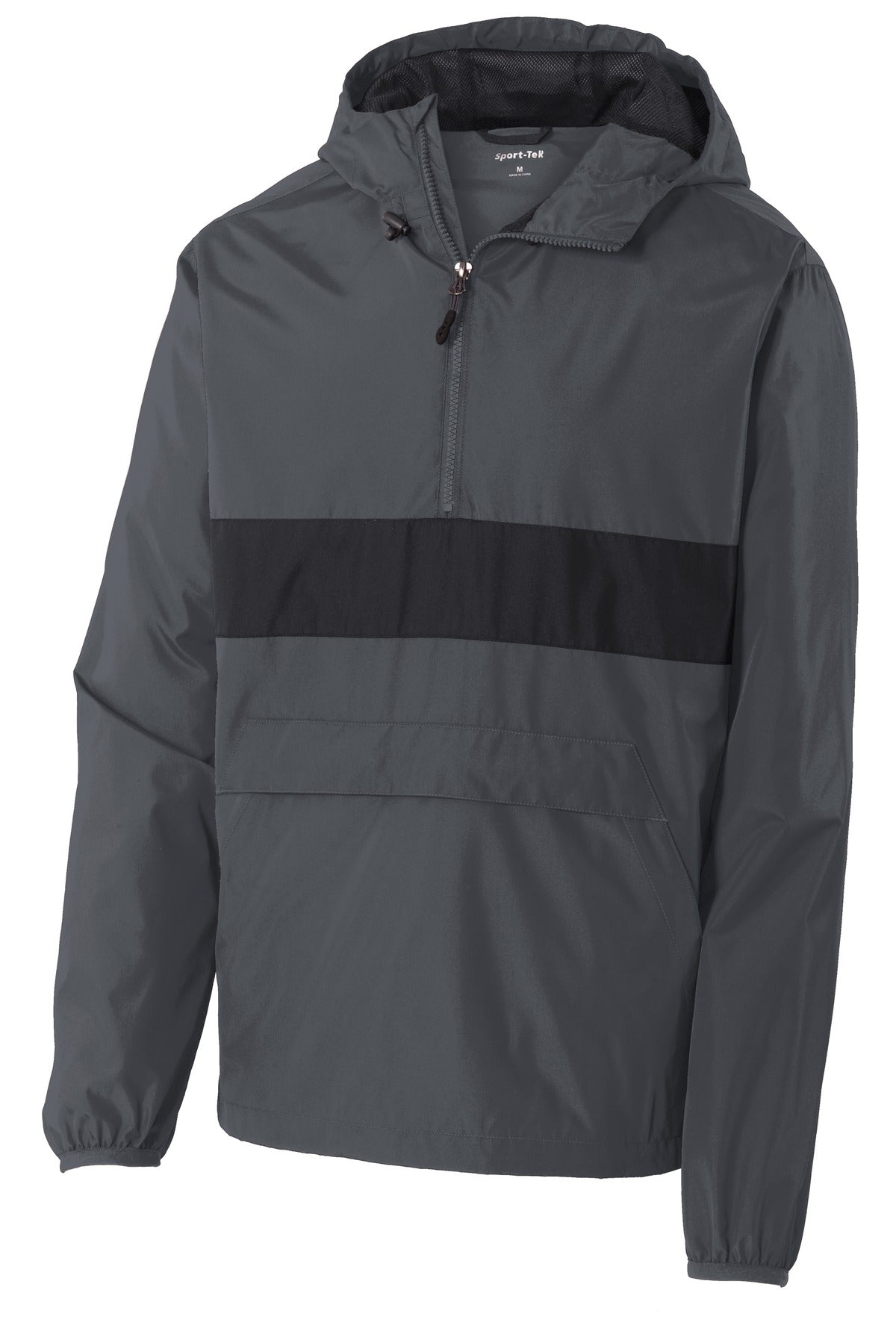 Sport-Tek Zipped Pocket Anorak - Graphite/ Black