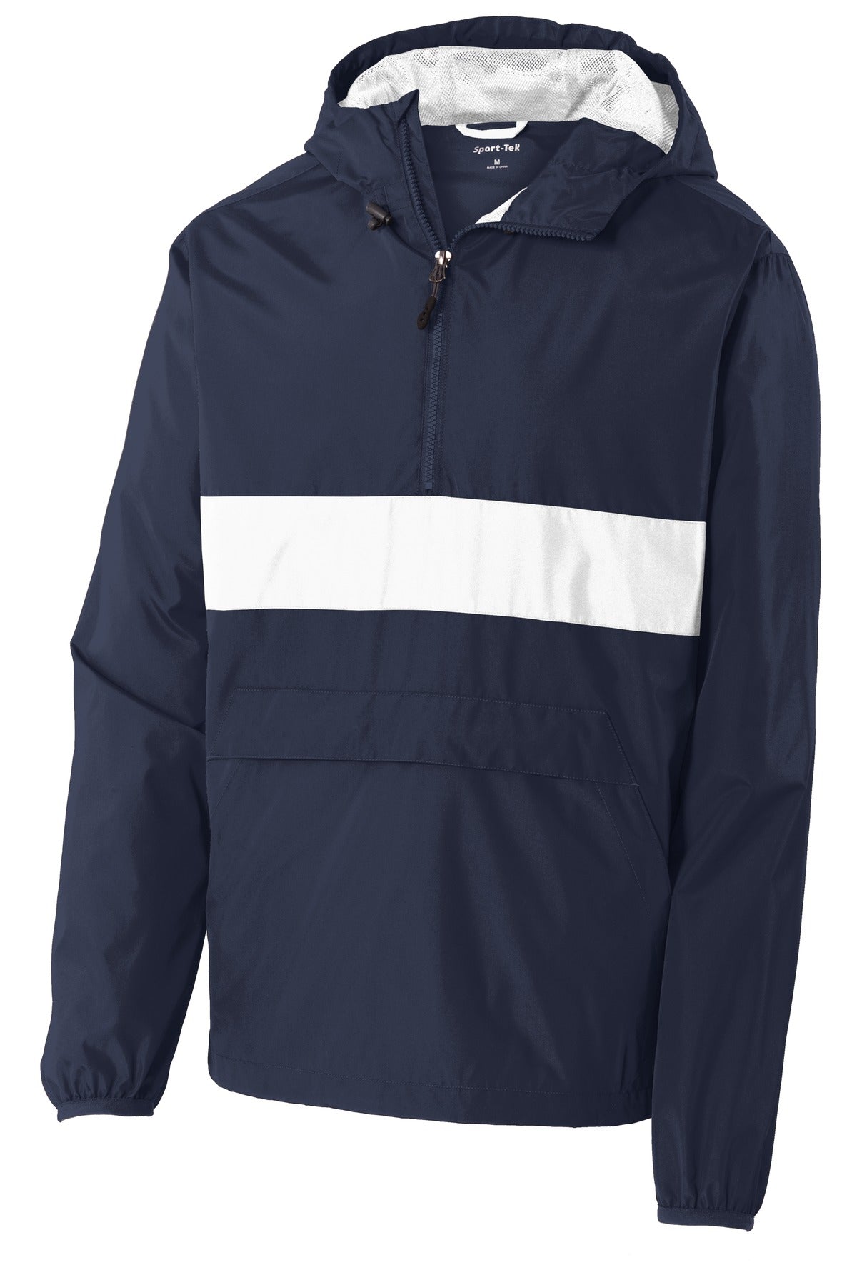 Sport-Tek Zipped Pocket Anorak - True Navy/ White