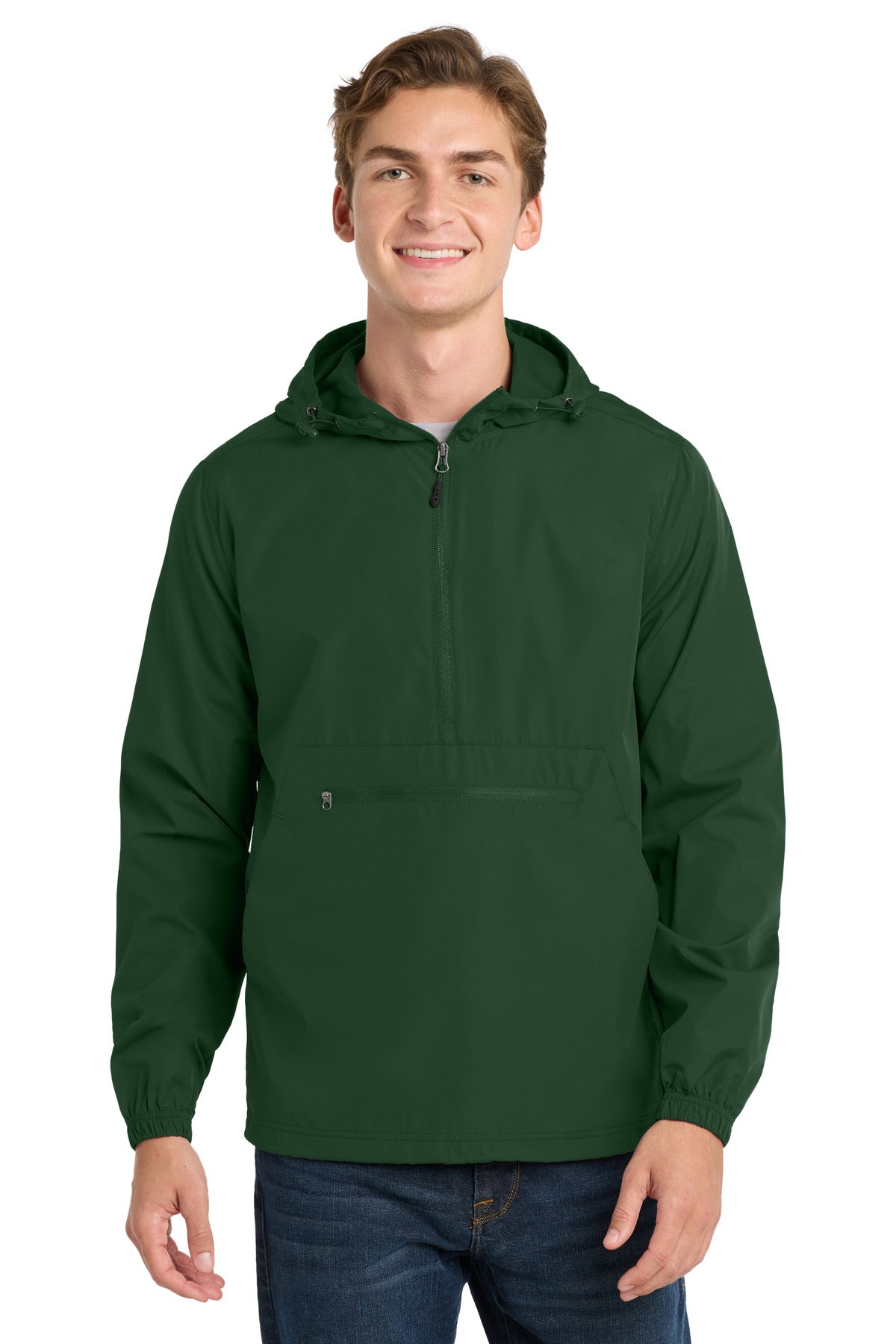 Sport-Tek  Packable Anorak - Forest Green