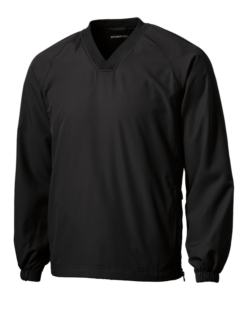 Sport-Tek V-Neck Raglan Wind Shirt - Black