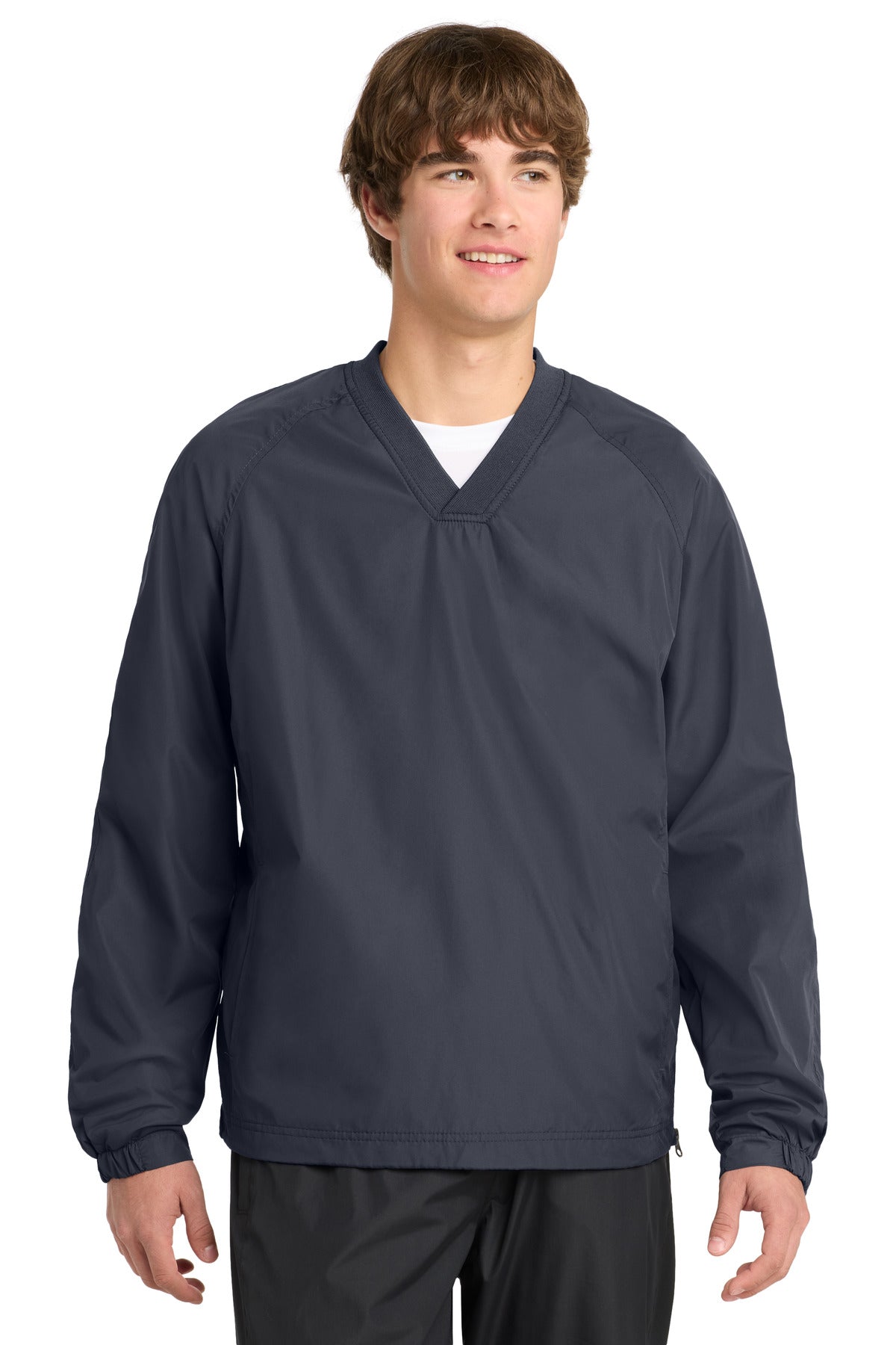 Sport-Tek V-Neck Raglan Wind Shirt - Graphite