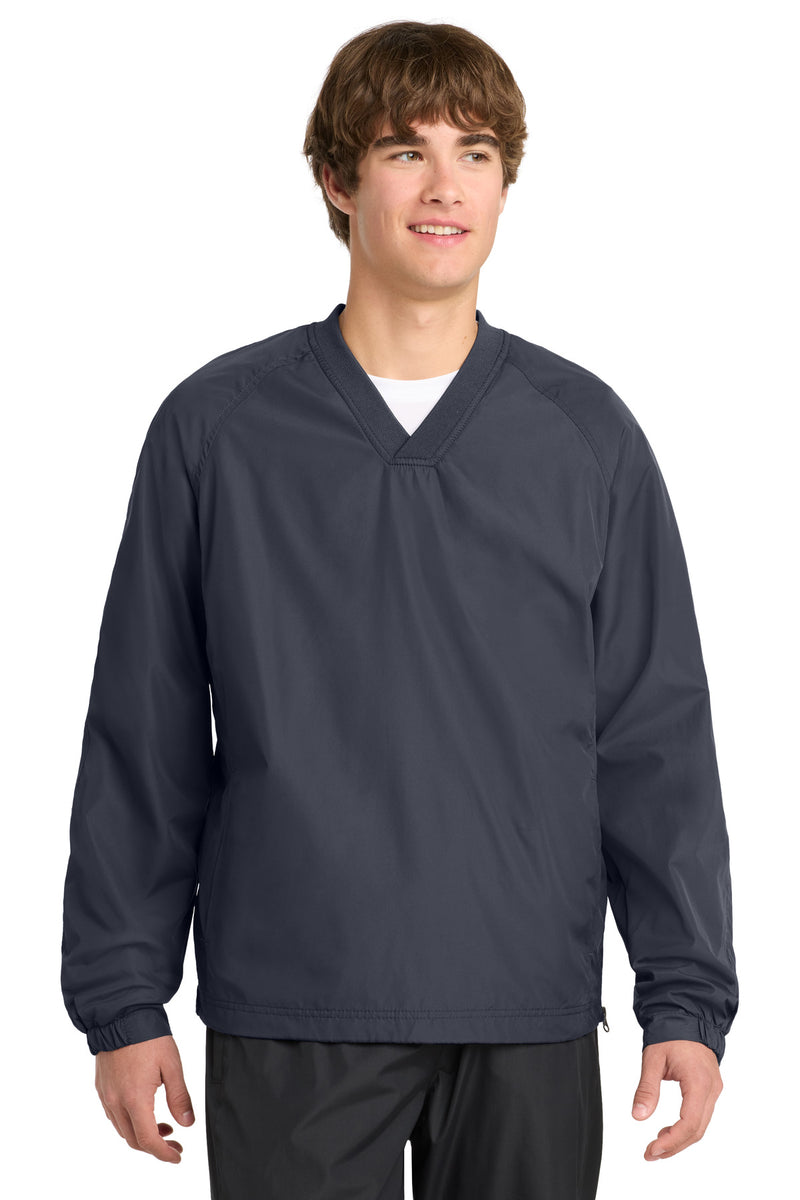 Sport-Tek V-Neck Raglan Wind Shirt - Graphite