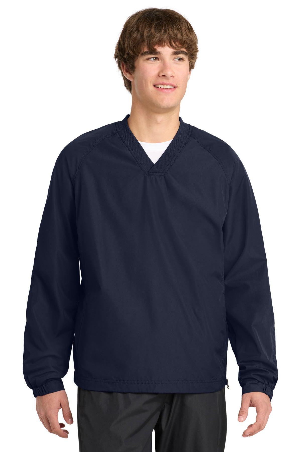 Sport-Tek V-Neck Raglan Wind Shirt - True Navy
