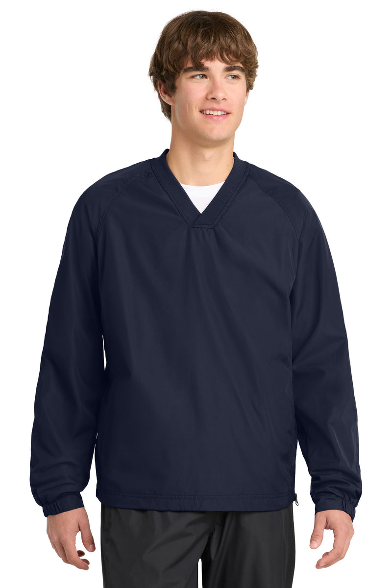 Sport-Tek V-Neck Raglan Wind Shirt - True Navy