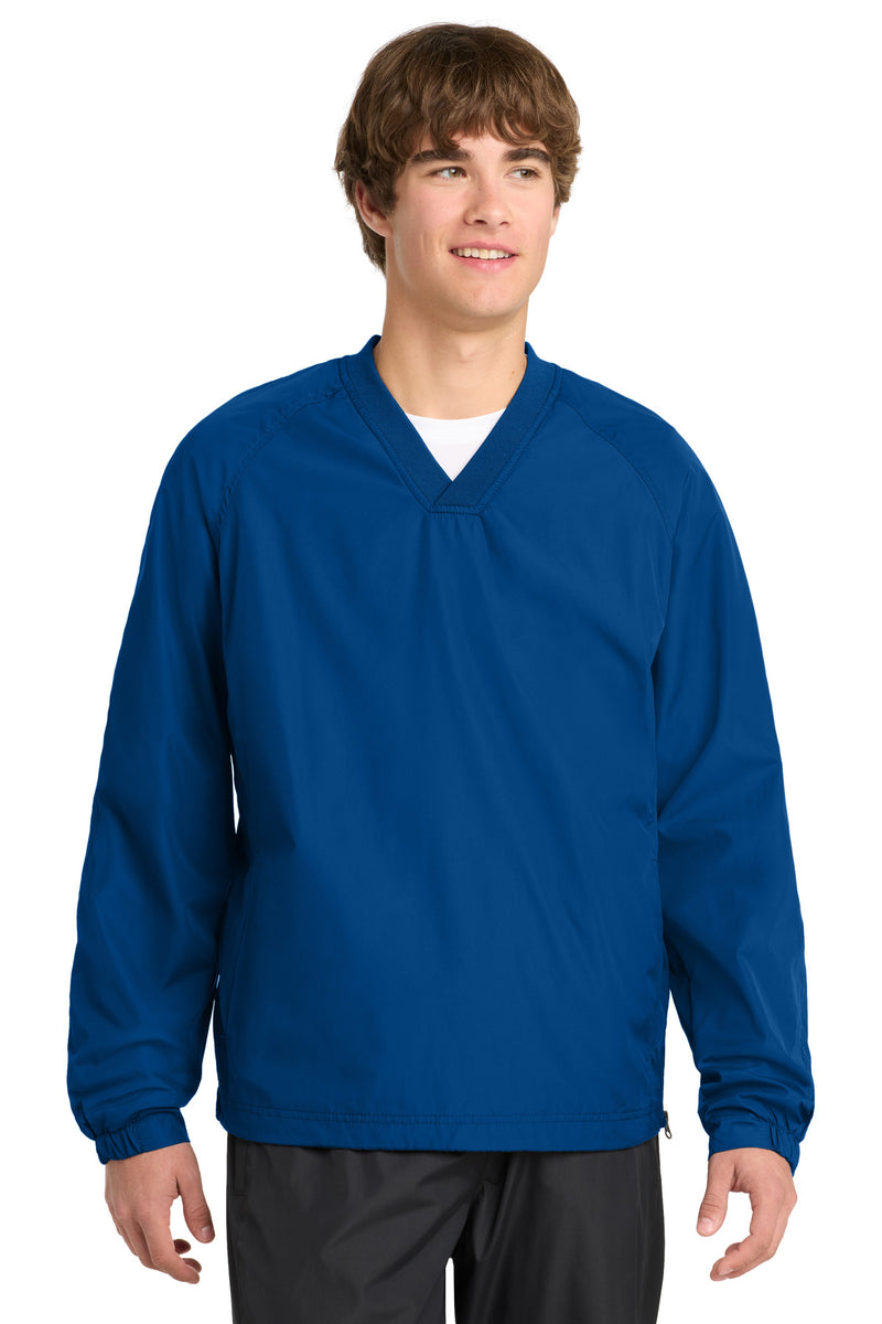 Sport-Tek V-Neck Raglan Wind Shirt - True Royal