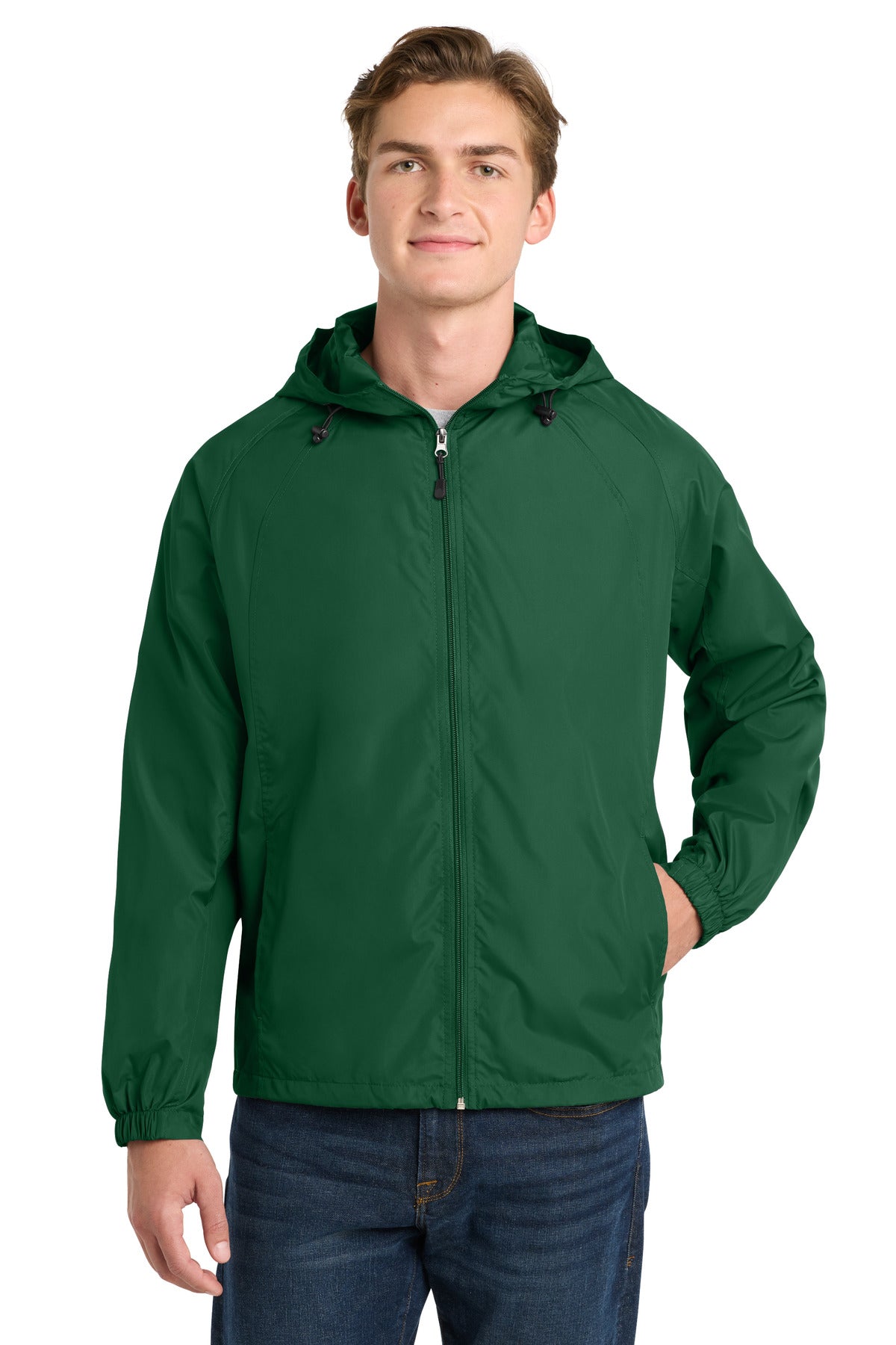 Sport-Tek Hooded Raglan Jacket - Forest Green