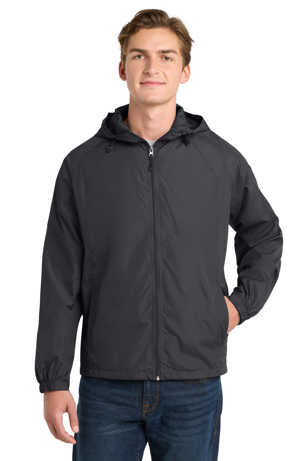 Sport-Tek Hooded Raglan Jacket - Graphite