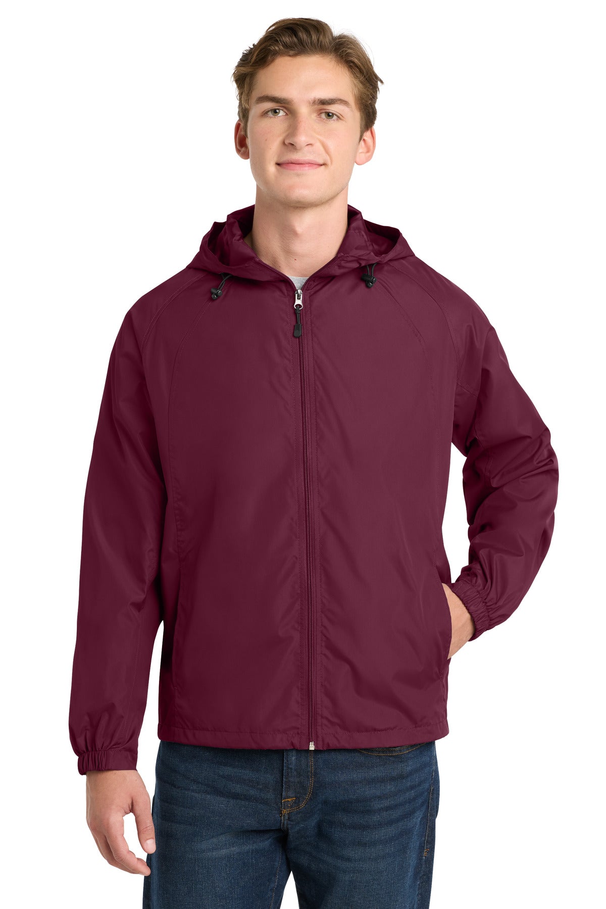 Sport-Tek Hooded Raglan Jacket - Maroon