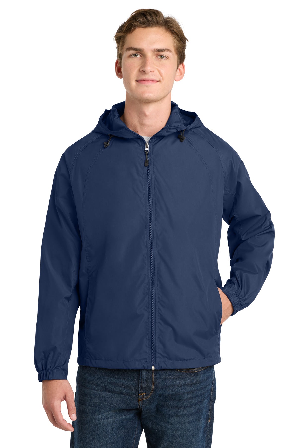 Sport-Tek Hooded Raglan Jacket - True Navy