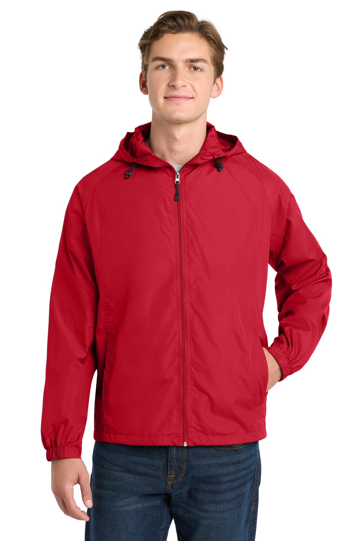 Sport-Tek Hooded Raglan Jacket - True Red