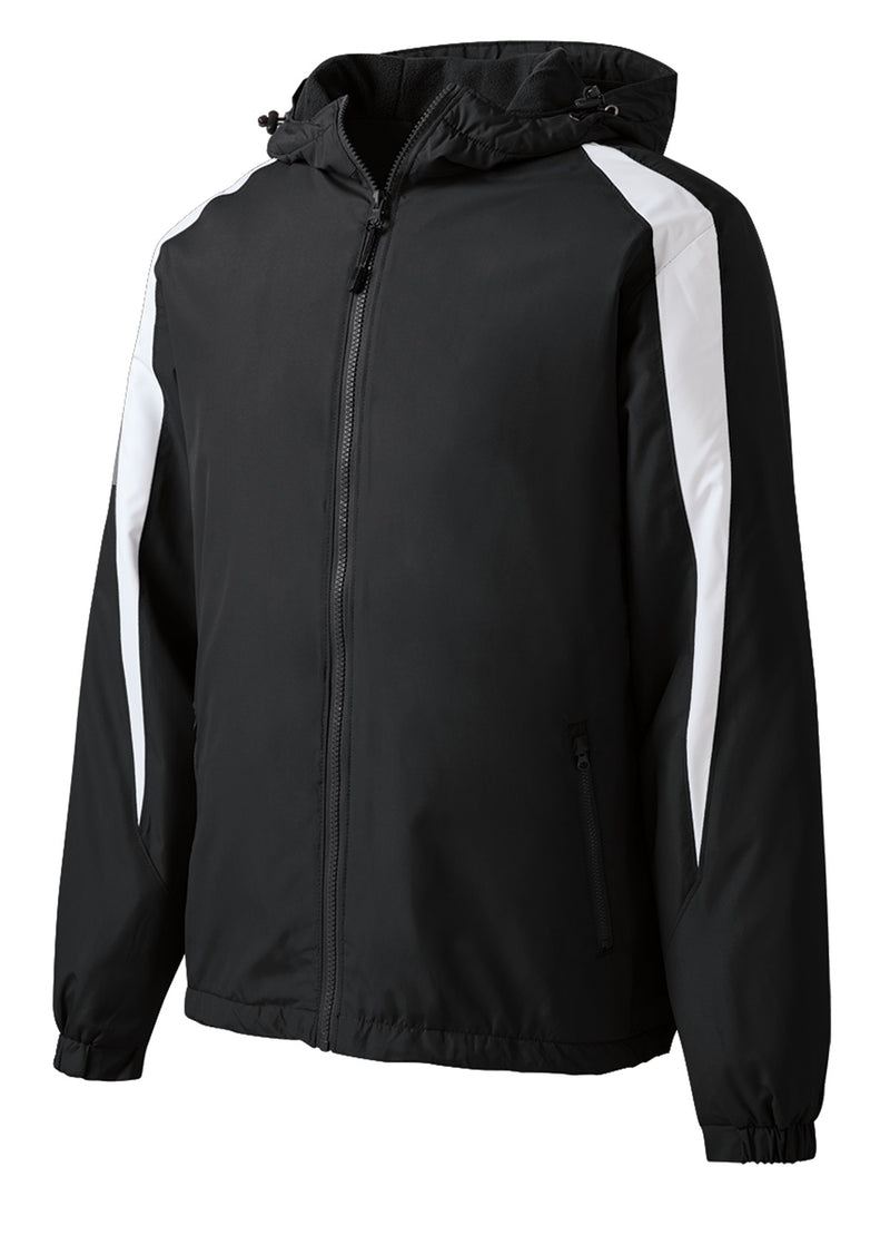 Sport-Tek Fleece-Lined Colorblock Jacket - Black/ White