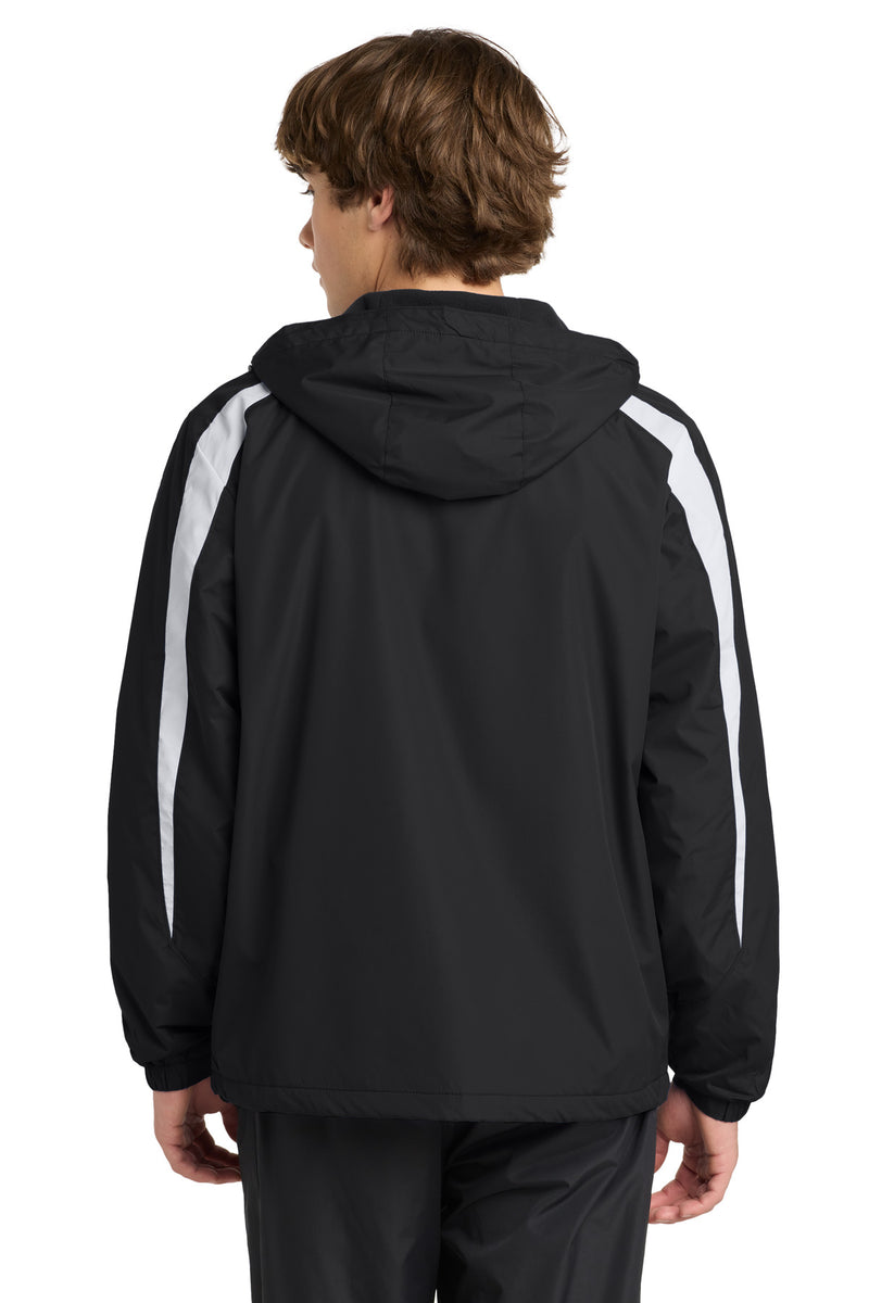 Sport-Tek Fleece-Lined Colorblock Jacket - Black/ White