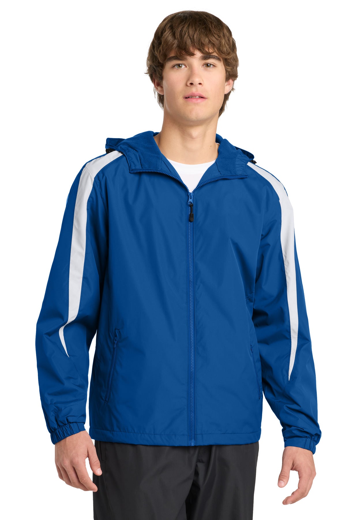 Sport-Tek Fleece-Lined Colorblock Jacket - True Royal/ White