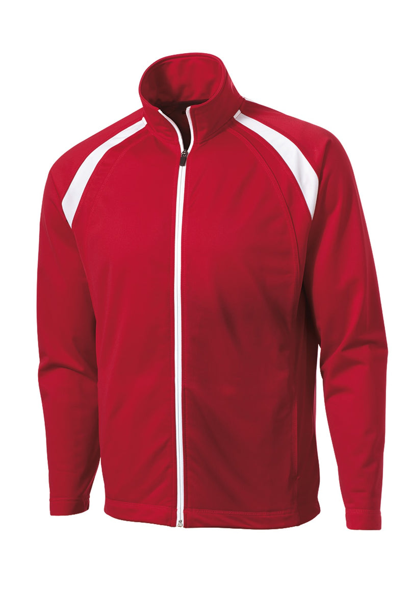 Sport-Tek Tricot Track Jacket - True Red/ White