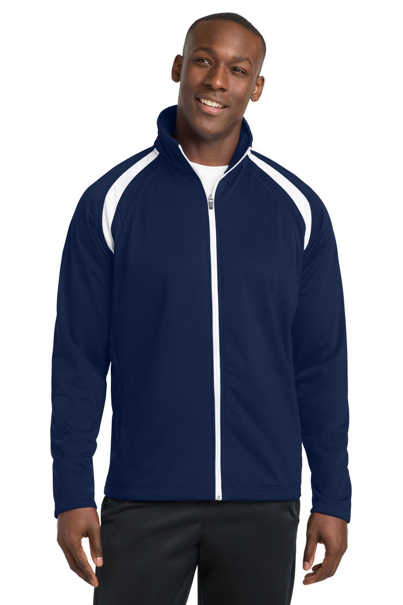 Sport-Tek Tricot Track Jacket - True Navy/ White