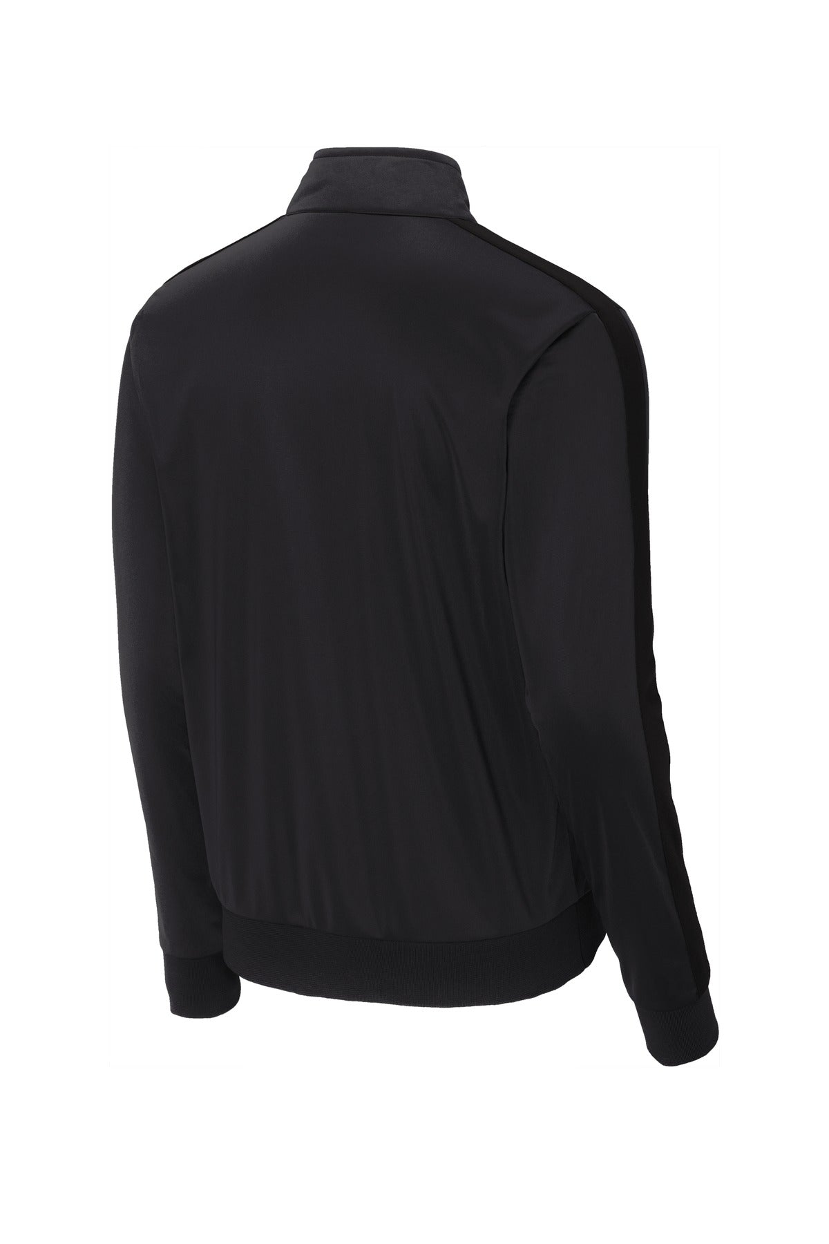Sport-Tek  Tricot Sleeve Stripe Track Jacket - Black/ Black
