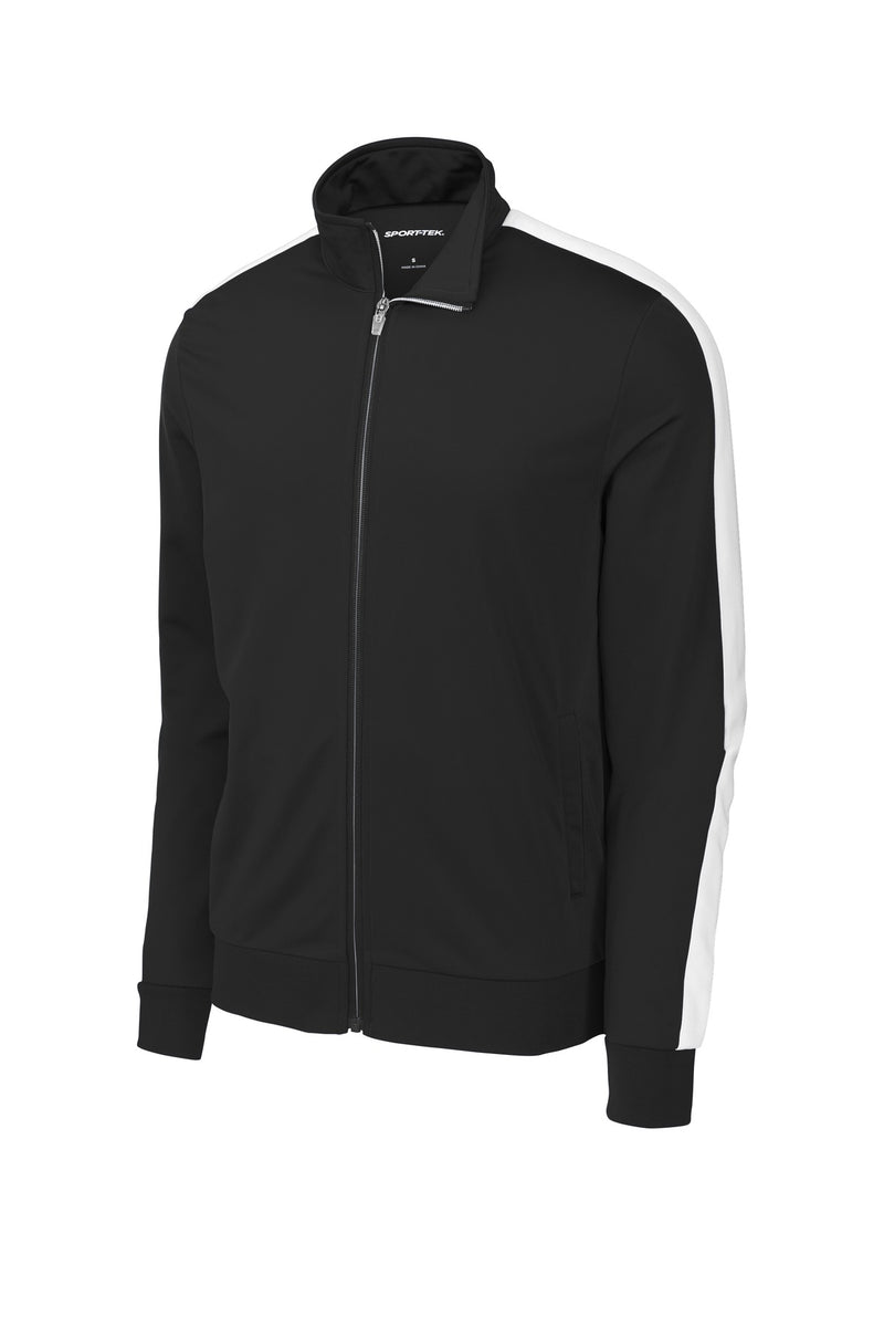 Sport-Tek  Tricot Sleeve Stripe Track Jacket - Black/ White