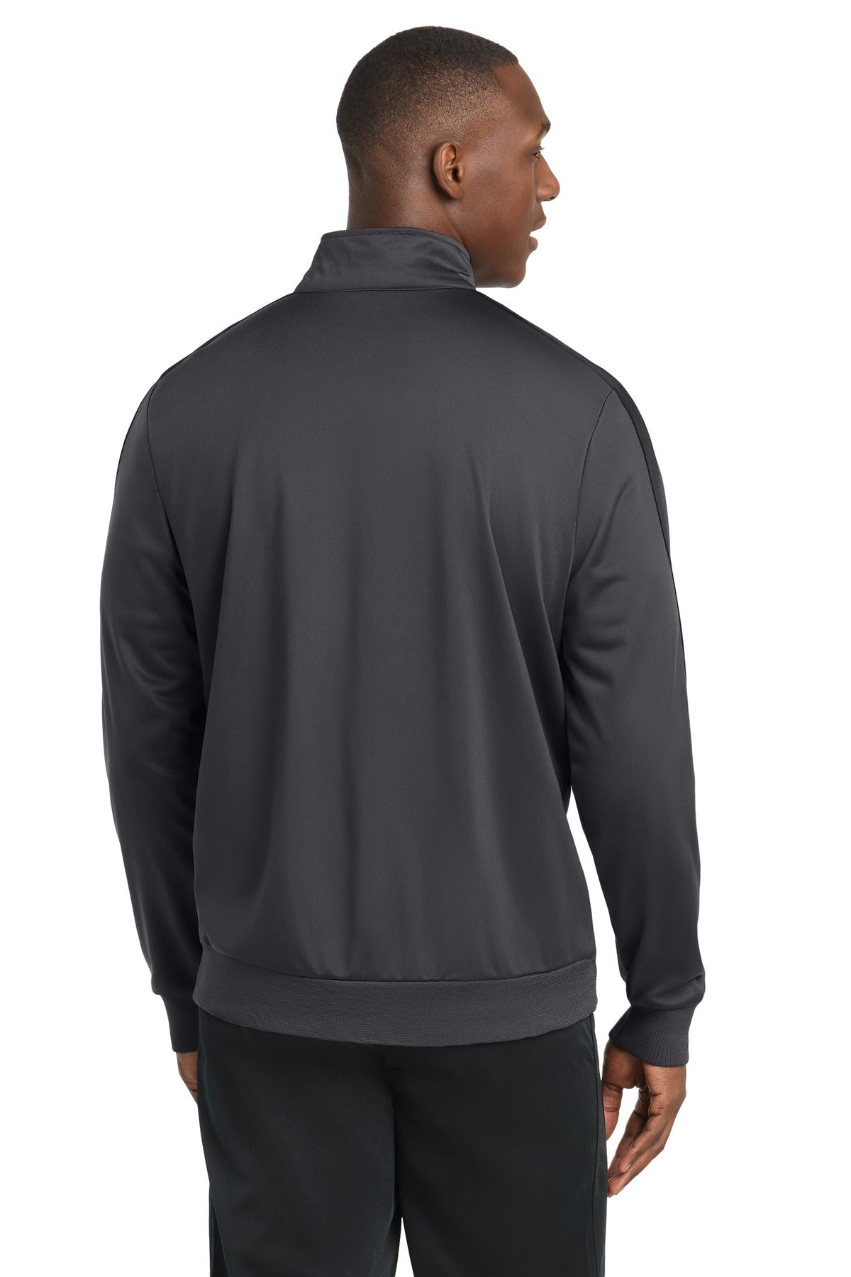Sport-Tek  Tricot Sleeve Stripe Track Jacket - Graphite/ Black