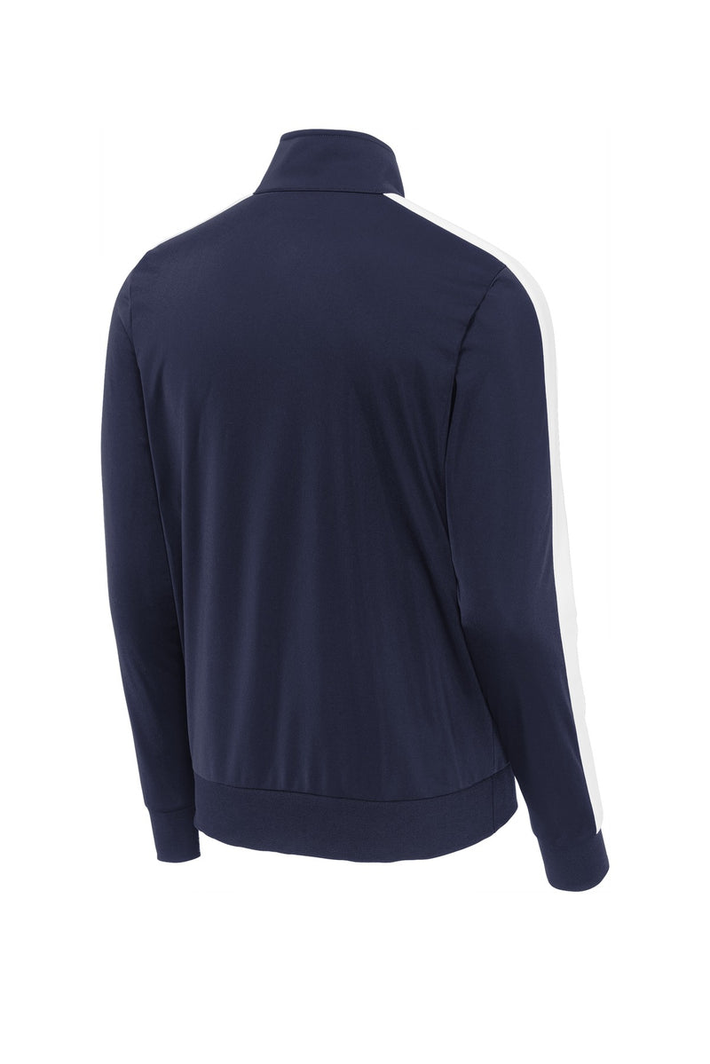 Sport-Tek  Tricot Sleeve Stripe Track Jacket - True Navy/ White