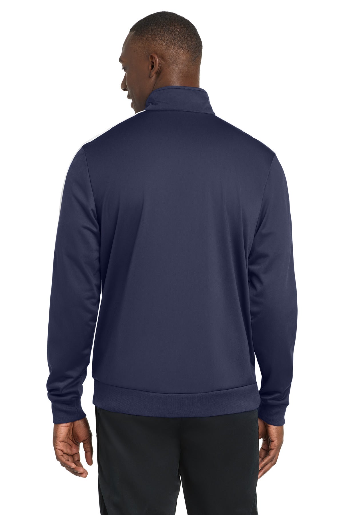 Sport-Tek  Tricot Sleeve Stripe Track Jacket - True Navy/ White