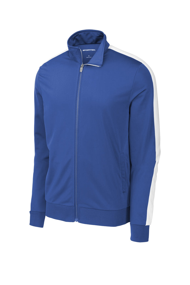 Sport-Tek  Tricot Sleeve Stripe Track Jacket - True Royal/ White