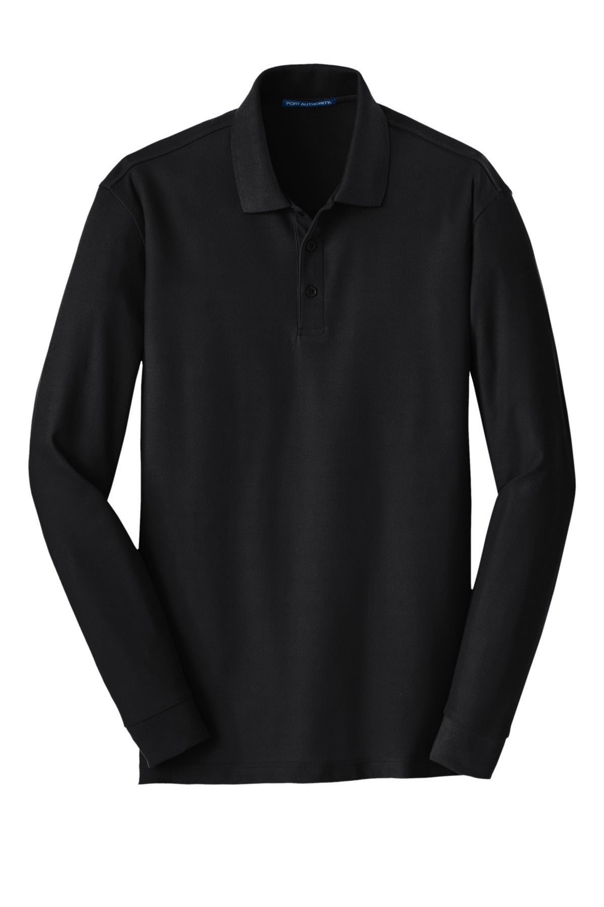 Port Authority Long Sleeve Core Classic Pique Polo - Deep Black