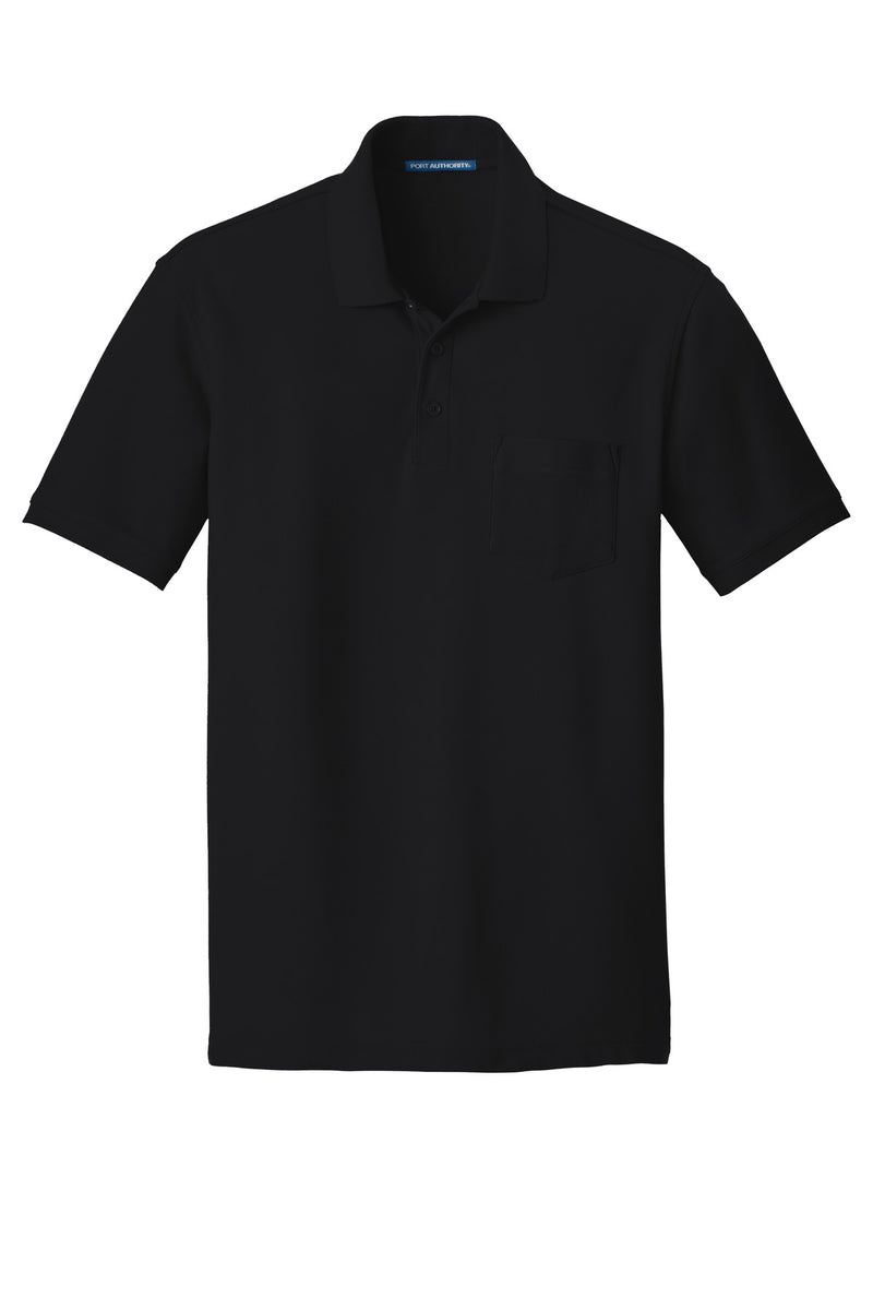 Port Authority Core Classic Pique Pocket Polo - Deep Black
