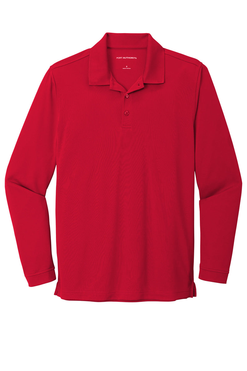 Port Authority  Dry Zone  UV Micro-Mesh Long Sleeve Polo - Rich Red